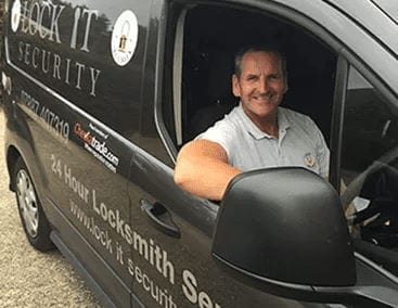 Locksmith Bishops Waltham Eddie in His Bishops Waltham Locksmiths Van