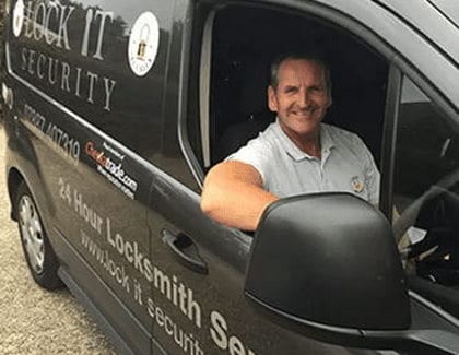 Locksmith Southampton – Eddie in His Southampton Locksmiths Van 420 Lock It Security - Locksmith Southampton & Hamble