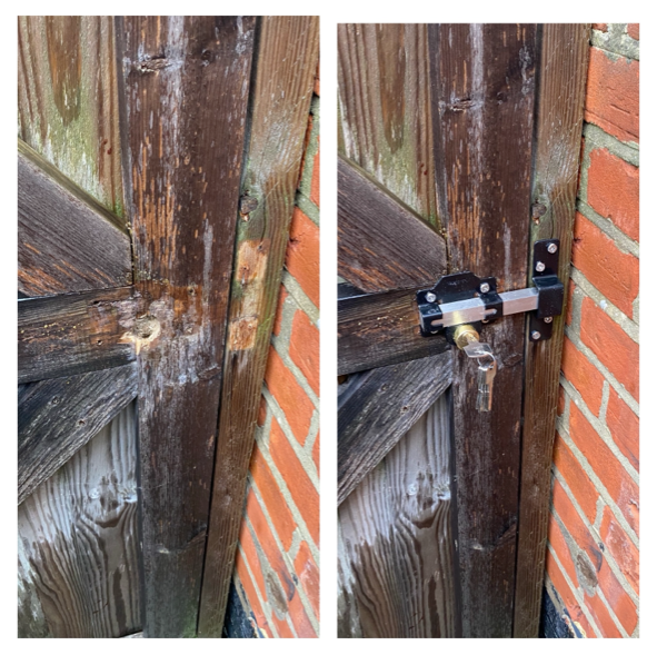 Adding a secure gate lock that can be opened from both sides